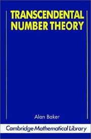 Cover of: Transcendental Number Theory (Cambridge Mathematical Library)