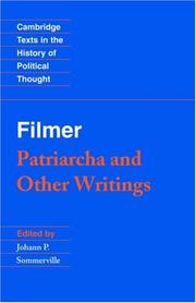 Cover of: Patriarcha and other writings by Filmer, Robert Sir