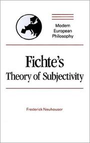 Cover of: Fichte's theory of subjectivity