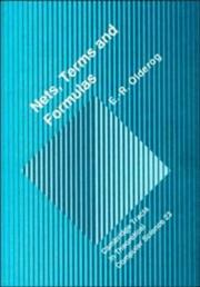 Cover of: Nets, terms, and formulas | E.-R Olderog