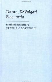 Cover of: Dante, De vulgari eloquentia by Dante Alighieri