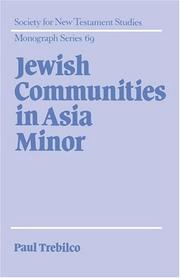 Cover of: Jewish communities in Asia Minor