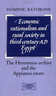 Cover of: Economic rationalism and rural society in third-century A.D. Egypt by Dominic Rathbone