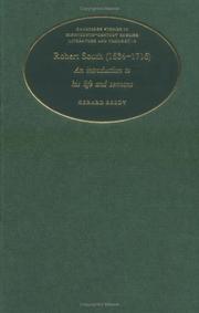 Cover of: Robert South (16341716): An Introduction to his Life and Sermons (Cambridge Studies in Eighteenth-Century English Literature and Thought)