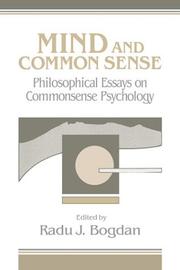 Cover of: Mind and Common Sense: Philosophical Essays on Common Sense Psychology