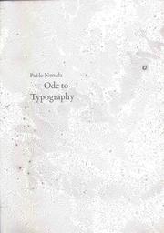 Cover of: Ode to typography