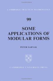 Cover of: Some applications of modular forms by Peter Sarnak