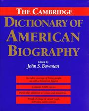 Cover of: The Cambridge dictionary of American biography by edited by John S. Bowman.