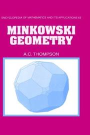 Minkowski geometry by Anthony C. Thompson