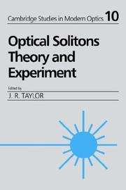 Cover of: Optical solitons--: theory and experiment