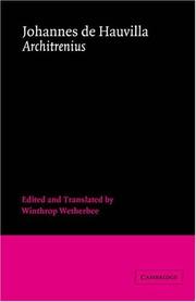 Cover of: Johannes de Hauvilla: Architrenius (Cambridge Medieval Classics)