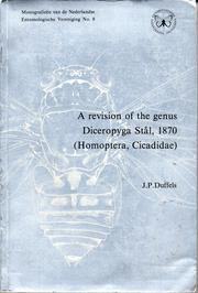 A revision of the genus Diceropyga Stål, 1870 (Homoptera, Cicadidae) by J. P. Duffels