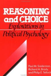 Cover of: Reasoning and Choice by Paul M. Sniderman, Richard A. Brody, Phillip E. Tetlock