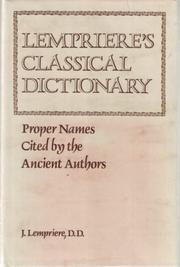 Cover of: Lempriere's classical dictionary by John Lemprière