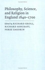 Cover of: Philosophy, science, and religion in England, 1640-1700