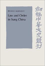 Cover of: Law and order in Sung China by Brian E. McKnight