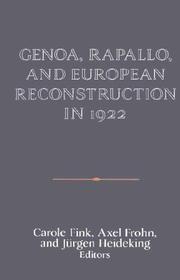 Cover of: Genoa, Rapallo, and European reconstruction in 1922