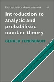 Cover of: Introduction to analytic and probabilistic number theory by Gérald Tenenbaum