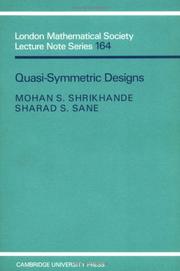 Cover of: Quasi-symmetric designs