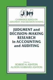 Cover of: Judgment and decision-making research in accounting and auditing