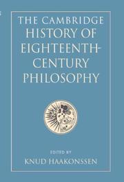 Cover of: The Cambridge history of eighteenth-century philosophy