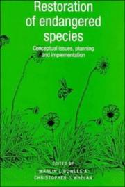 Cover of: Restoration of endangered species: conceptual issues, planning, and implementation
