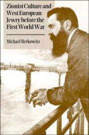 Cover of: Zionist culture and West European Jewry before the First World War by Michael Berkowitz