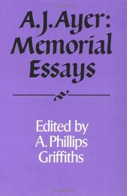 Cover of: A. J. Ayer: Memorial Essays (Royal Institute of Philosophy Supplements)