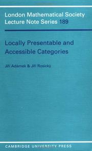 Cover of: Locally presentable and accessible categories by Adámek, Jiří ing.