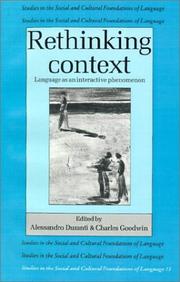 Cover of: Rethinking Context by 