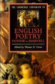 Cover of: The Cambridge companion to English poetry, Donne to Marvell