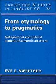 Cover of: From Etymology to Pragmatics by Eve Sweetser