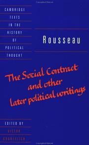 Cover of: The social contract and other later political writings by Jean-Jacques Rousseau