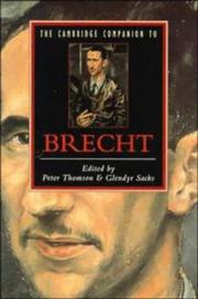 Cover of: The Cambridge companion to Brecht by edited by Peter Thomson and Glendyr Sacks.