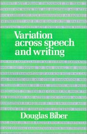Cover of: Variation across Speech and Writing