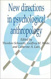 Cover of: New directions in psychological anthropology
