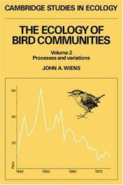 Cover of: The Ecology of Bird Communities (Cambridge Studies in Ecology) by John A. Wiens, John A. Wiens