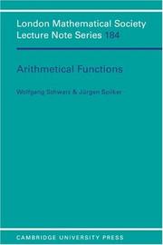 Cover of: Arithmetical functions by Schwarz, Wolfgang