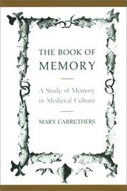 The book of memory by Mary J. Carruthers