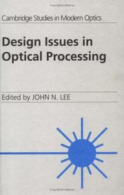 Cover of: Design issues in optical processing
