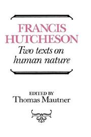 Cover of: On human nature by Francis Hutcheson