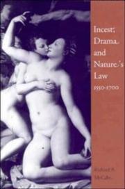 Cover of: Incest, drama, and nature's law, 1550-1700