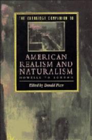 Cover of: The Cambridge Companion to American Realism and Naturalism | Donald Pizer