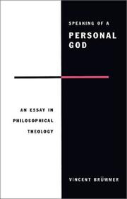 Cover of: Speaking of a personal God: an essay in philosophical theology