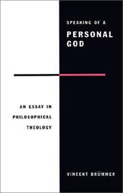 Cover of: Speaking of a Personal God by Vincent Brümmer