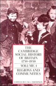 Cover of: The Cambridge Social History of Britain, 17501950