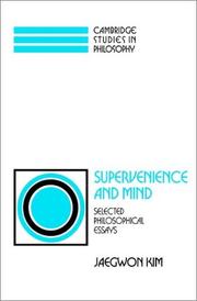 Cover of: Supervenience and mind: selected philosophical essays