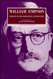 Cover of: Essays on Renaissance literature