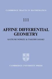 Affine differential geometry by Katsumi Nomizu