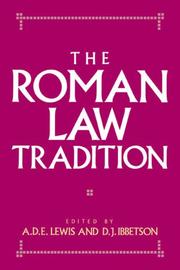 Cover of: The Roman law tradition